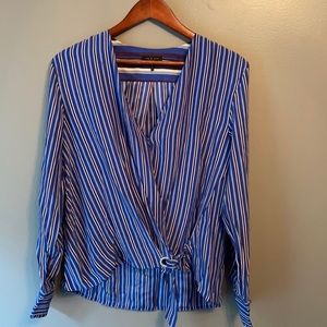 Rag & Bone Striped Surplice Blouse Size M